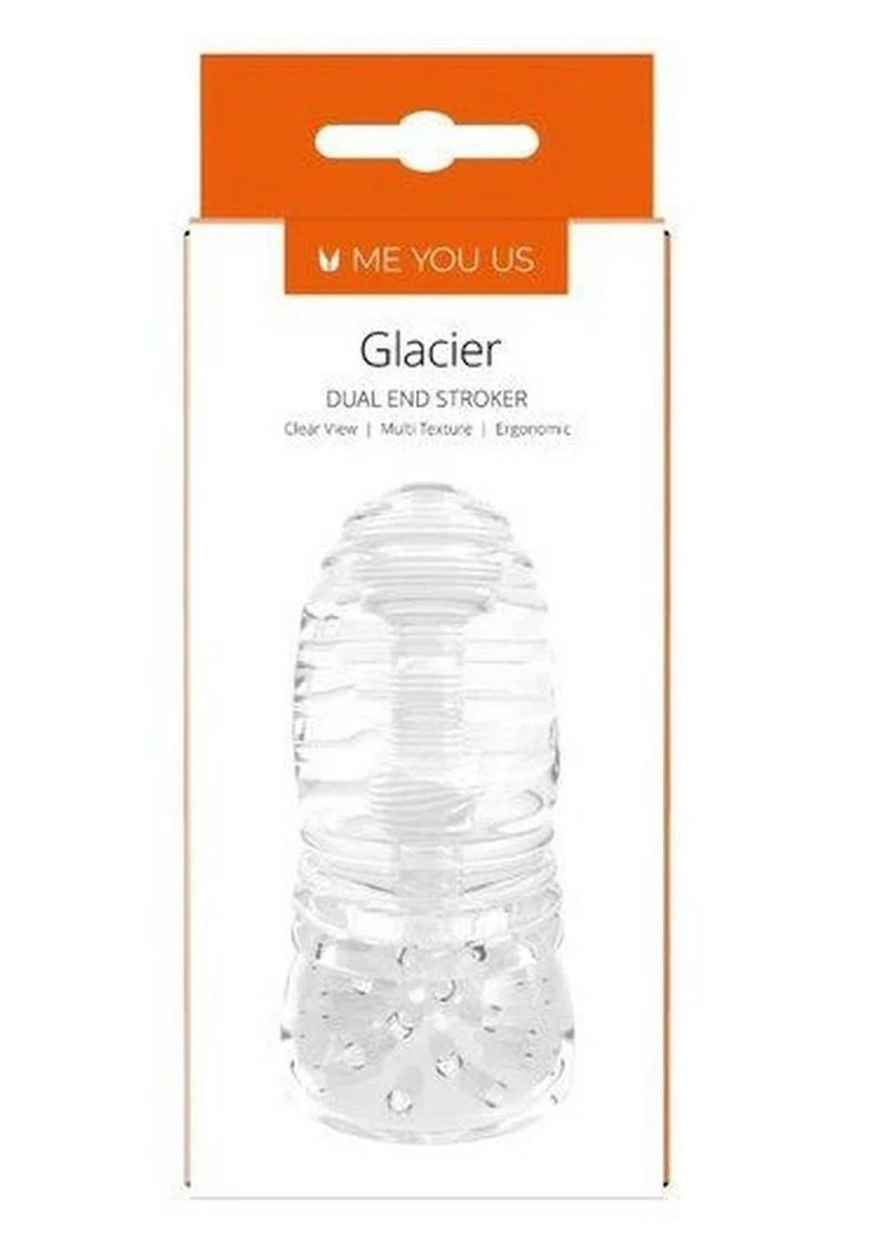 Glacier Dual End Stroker Clear Masturbator with Multi-Textured Sides - Image 4