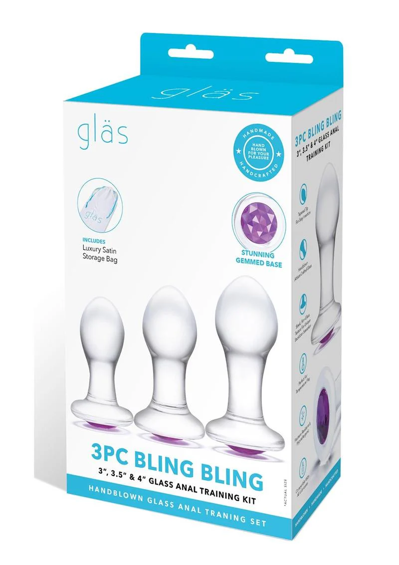 Gläs 3 Piece Bling Bling Blown Glass Anal Training Kit - Image 4