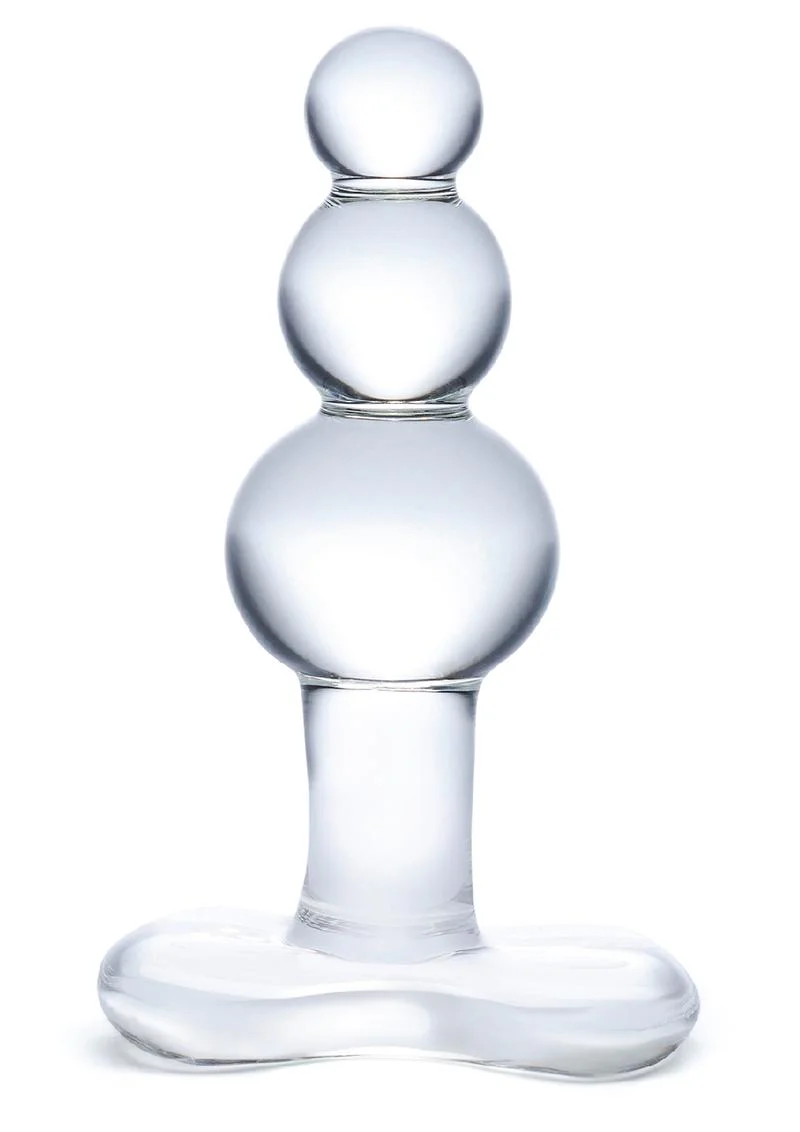 Gläs 4 Inch Beaded Hand Blown Glass Butt Plug