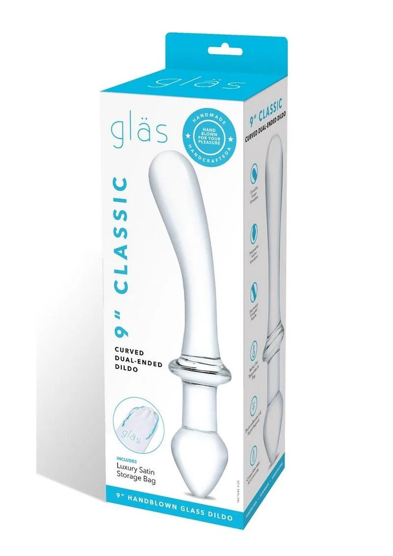 Glas Classic Curved Dual Ended Blown Glass Dildo - Image 4
