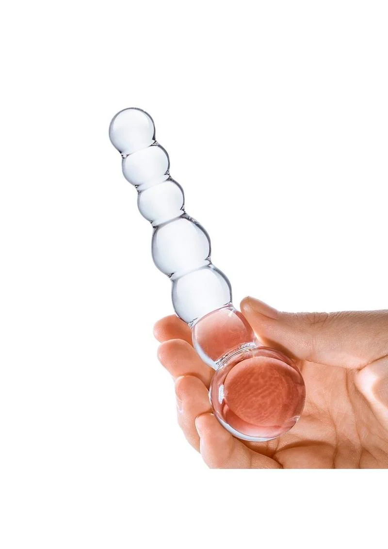 Glas Curved Beaded Glass Dildo With Luxury Satin Storage Bag - Image 2