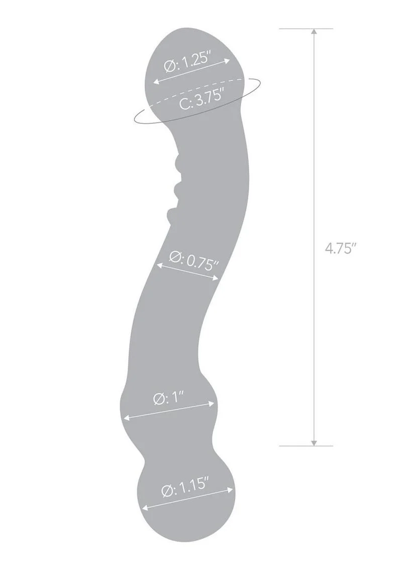 Glas Curved G Spot Glass Textured And Body-Safe Dildo - Image 3