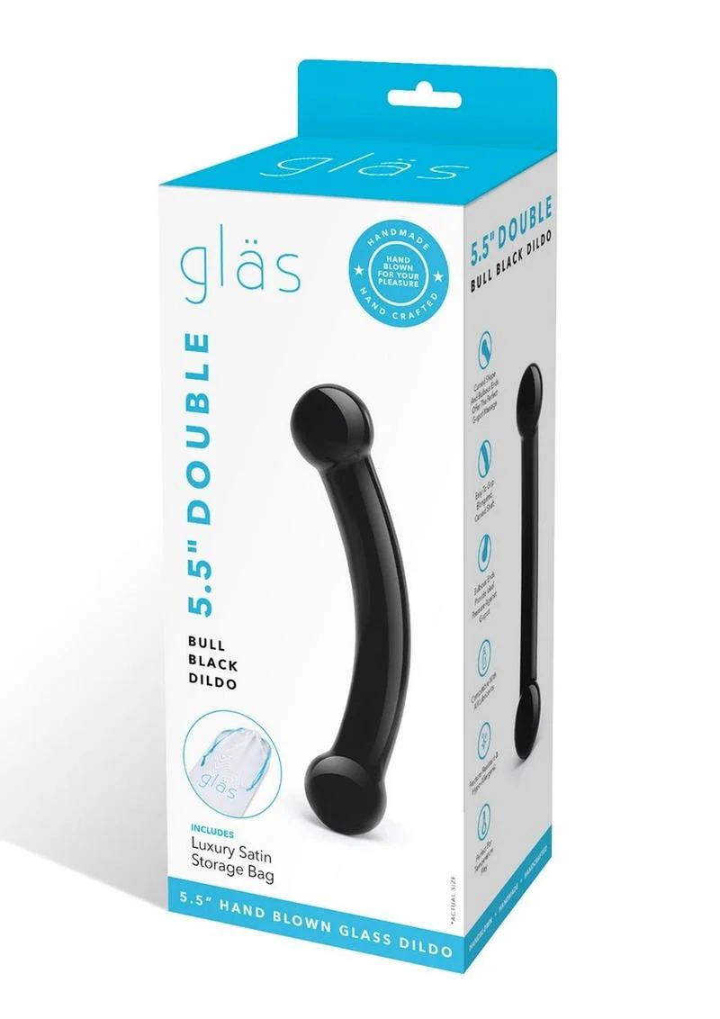 Glas Double Bull Black And Handcrafted Dual-Ended Glass Dildo - Image 4