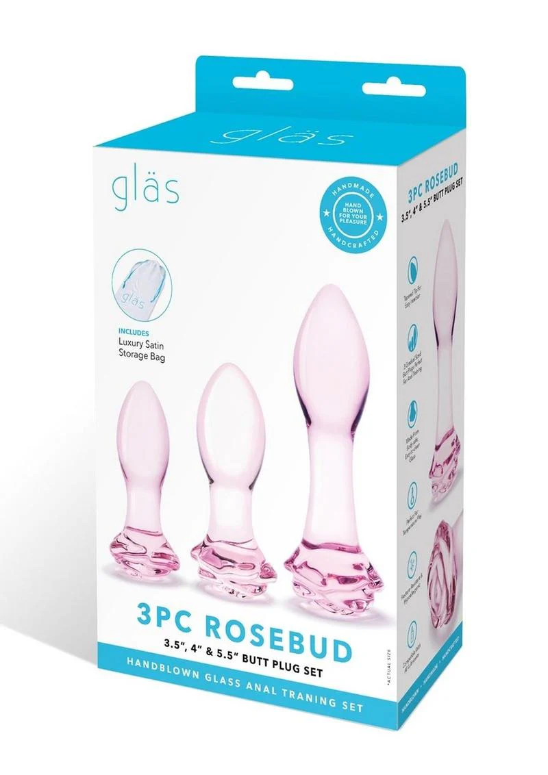 Glas Rosebud 3-Piece Glass Butt Plug Set - Image 4