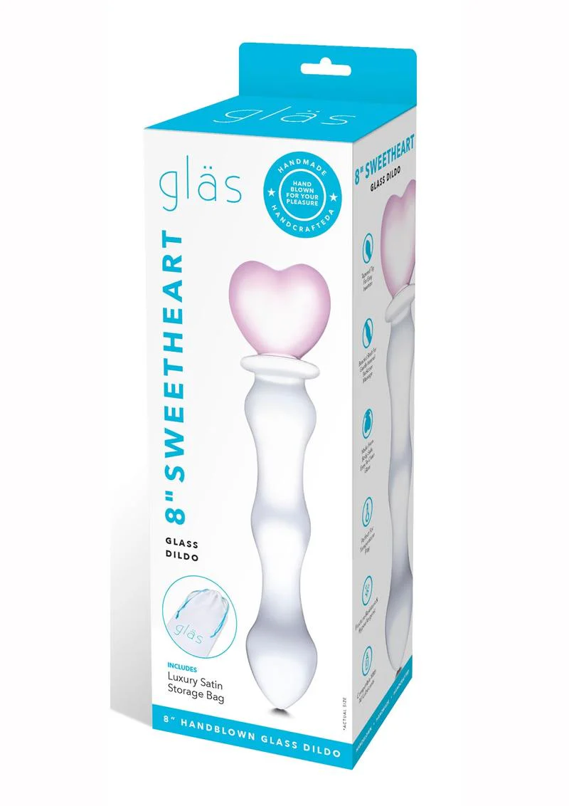 Glas Sweetheart Hand Blown Glass Dildo With Satin Storage Bag - Image 4