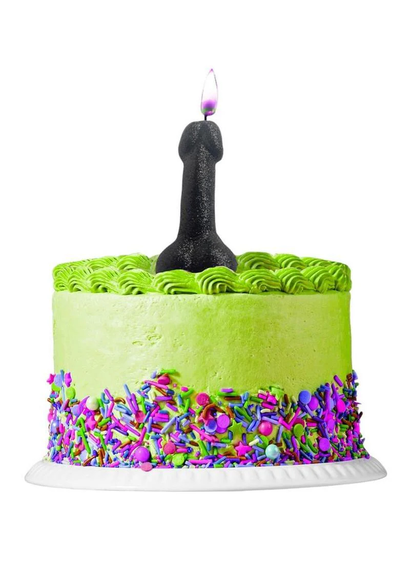 Glitterati Black Glitter Penis Candle Sparkling And Realistic Design