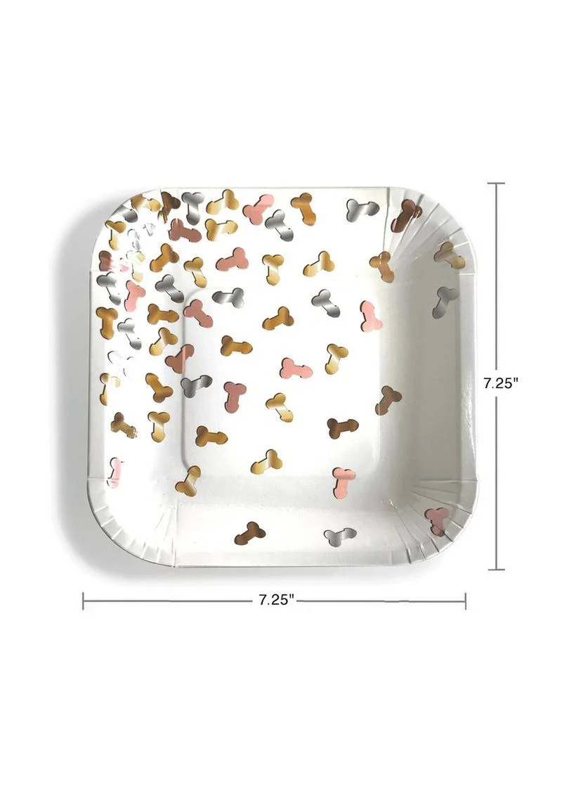 Glitterati Boobie Party Paper Plates Set of 8 Multicolor - Image 2