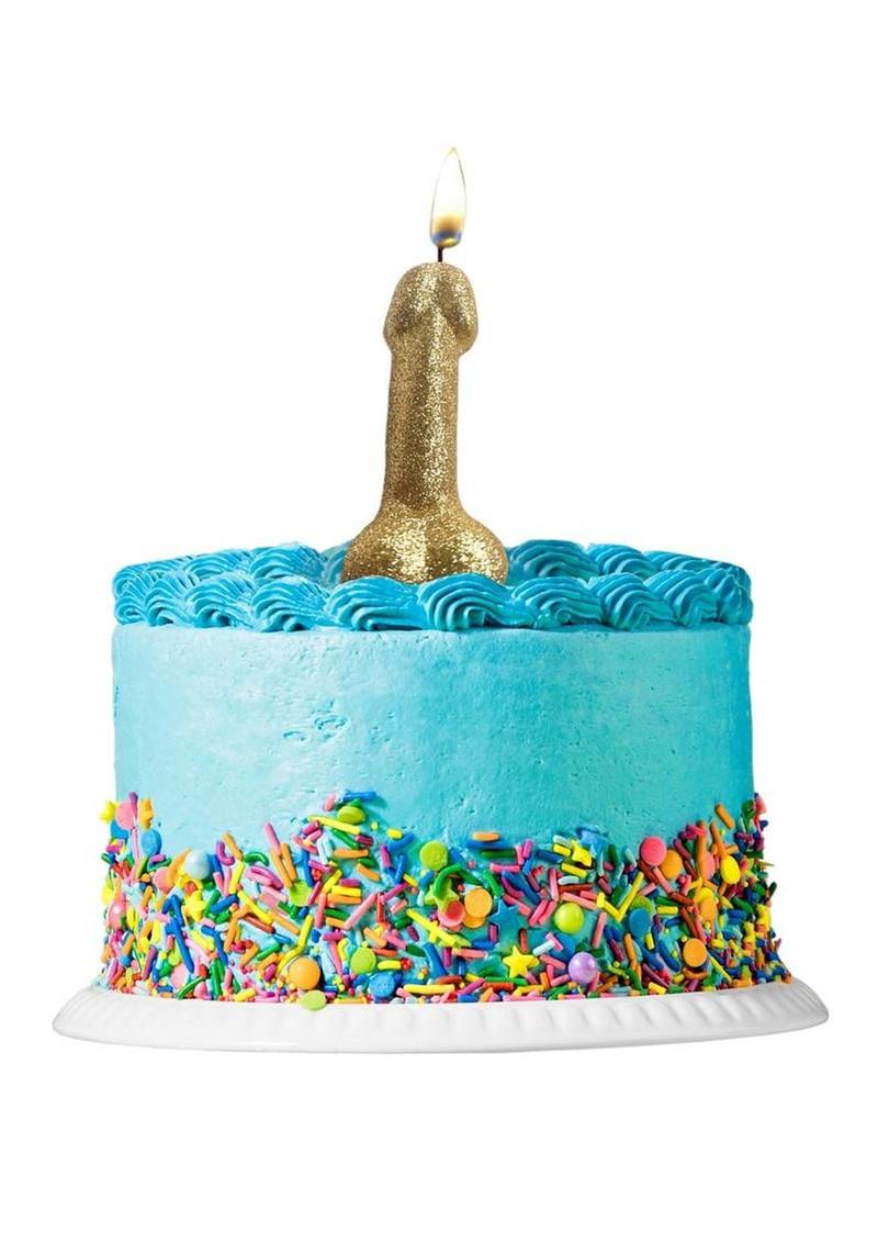 Glitterati Golden Penis Candle