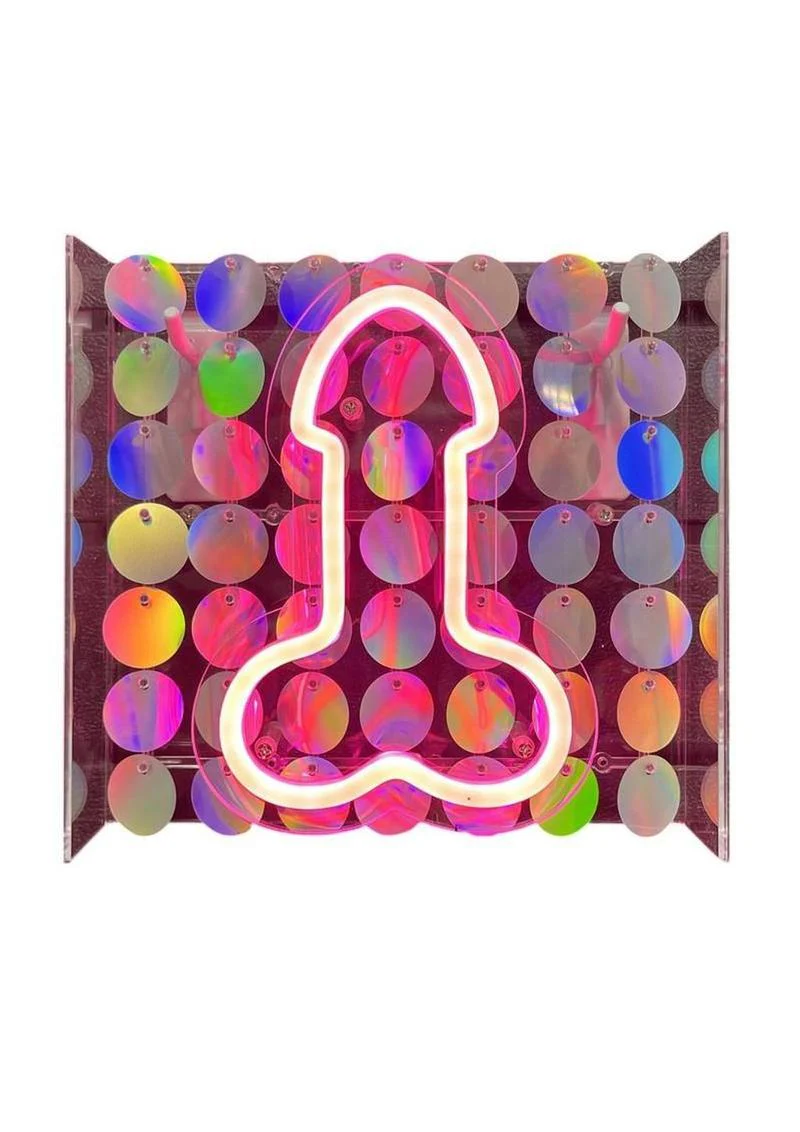 Glitterati Neon Pink Penis Sign