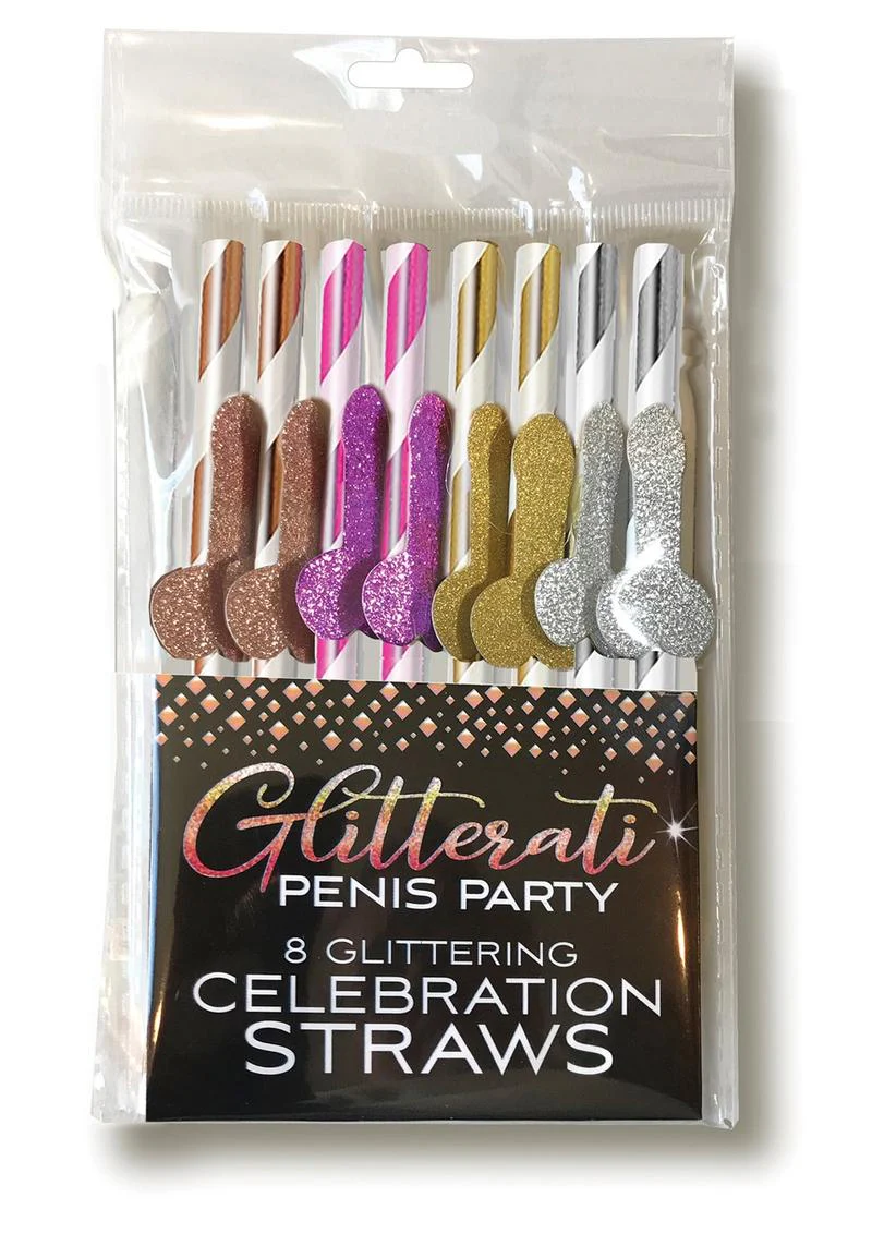 Glitterati Penis Party 8-Pack Celebration Straws Perfect for Parties - Image 2
