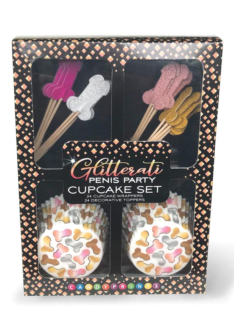 Glitterati Penis Party Cupcake Set 48 Pieces Penis-Shaped Designs - Image 2