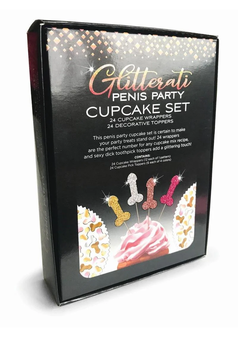 Glitterati Penis Party Cupcake Set 48 Pieces Penis-Shaped Designs - Image 3