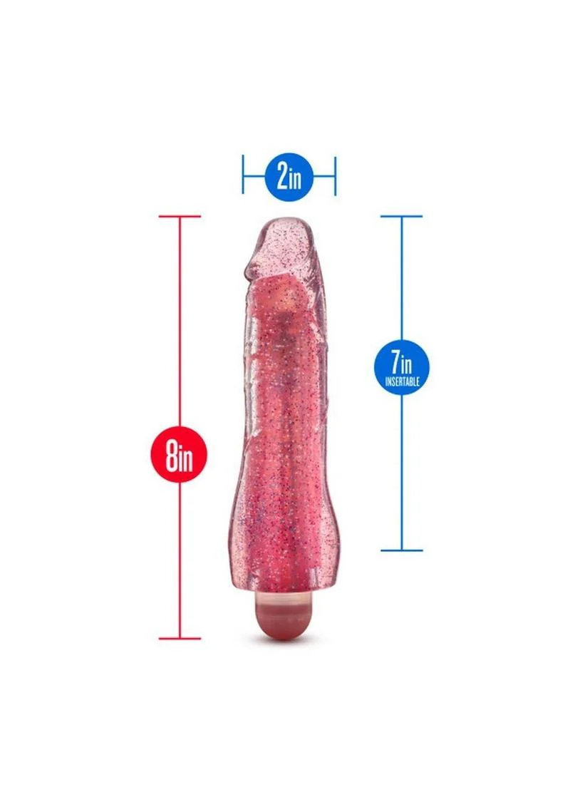 Glow Dicks Molly 8 Inch Glitter Vibrator with Color Changing Lights - Image 3