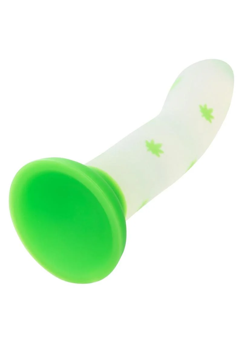 Glow Stick Leaf Silicone Glow In The Dark Dildo With Suction Base - Image 2