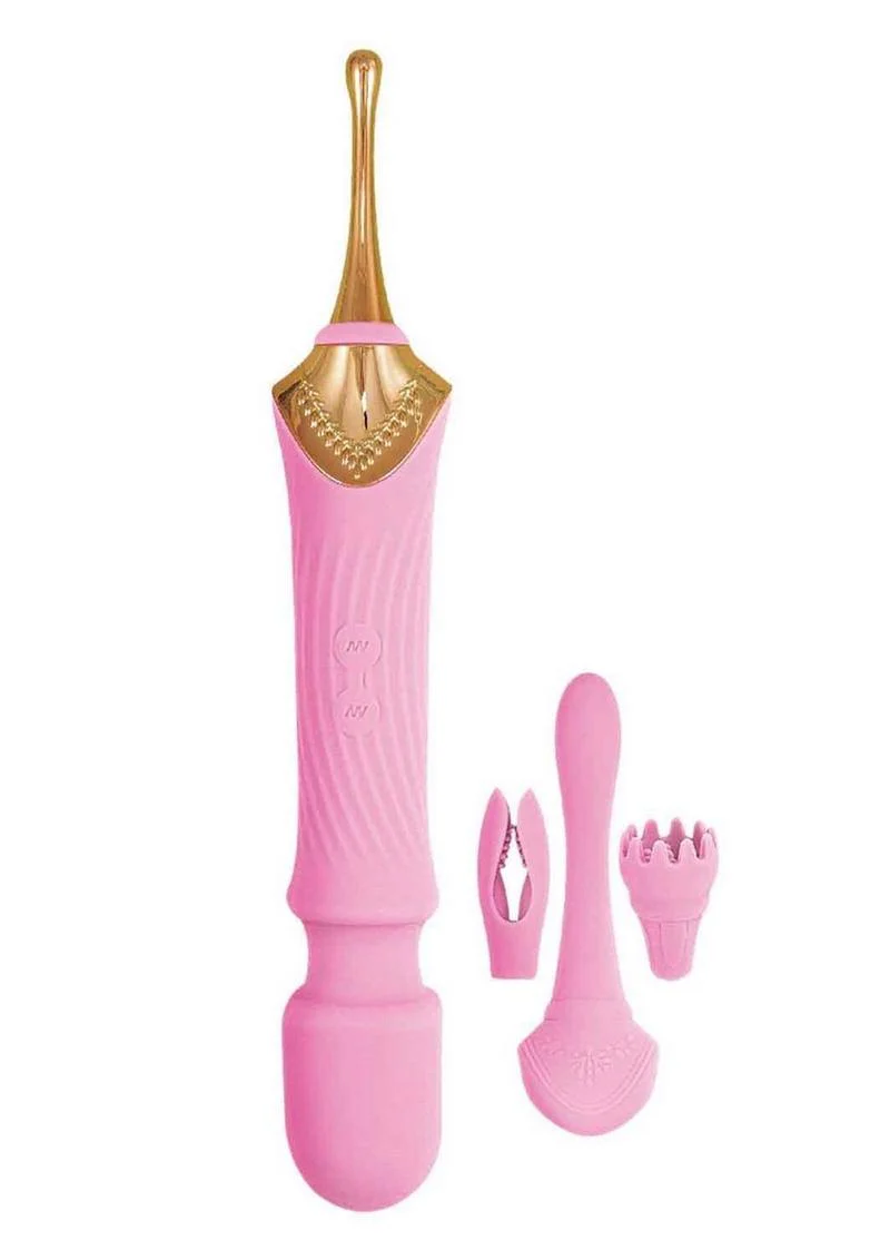 Goddess Pink Elegance Rechargeable Silicone Dual End Massager