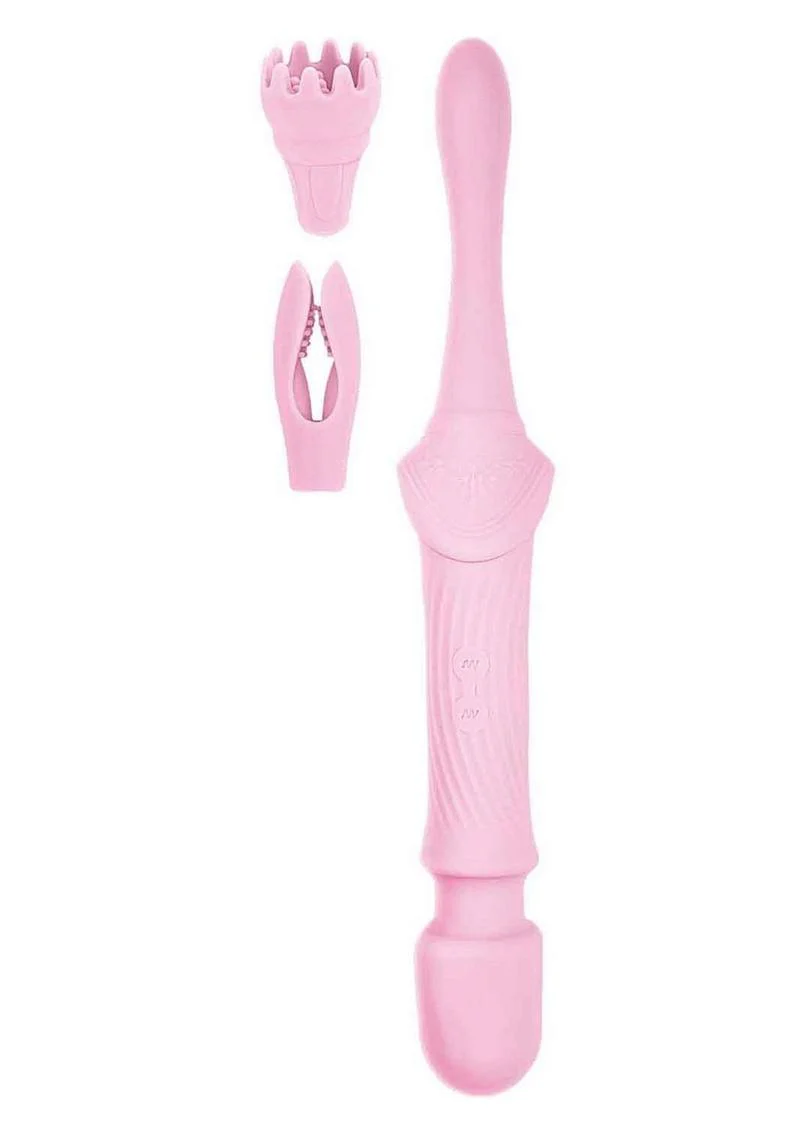 Goddess Pink Elegance Rechargeable Silicone Dual End Massager - Image 2
