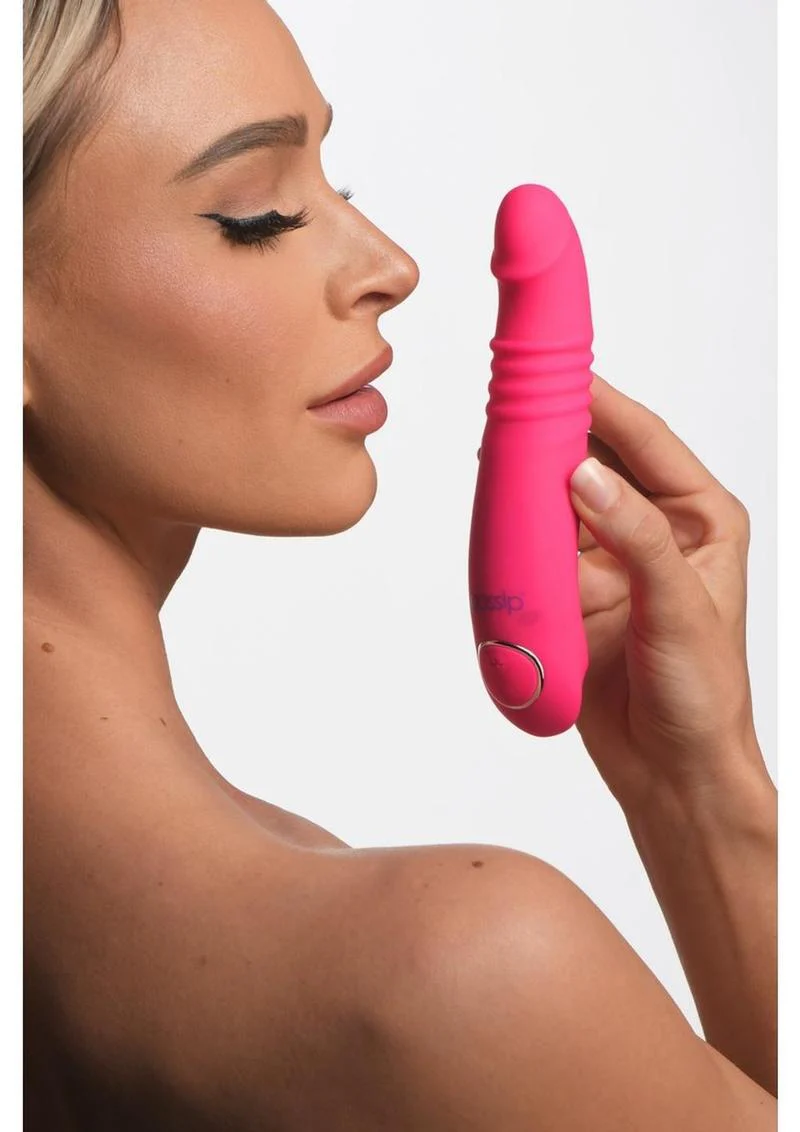 Gossip Blasters 10x Rechargeable Silicone Thrusting Vibrator - Image 4