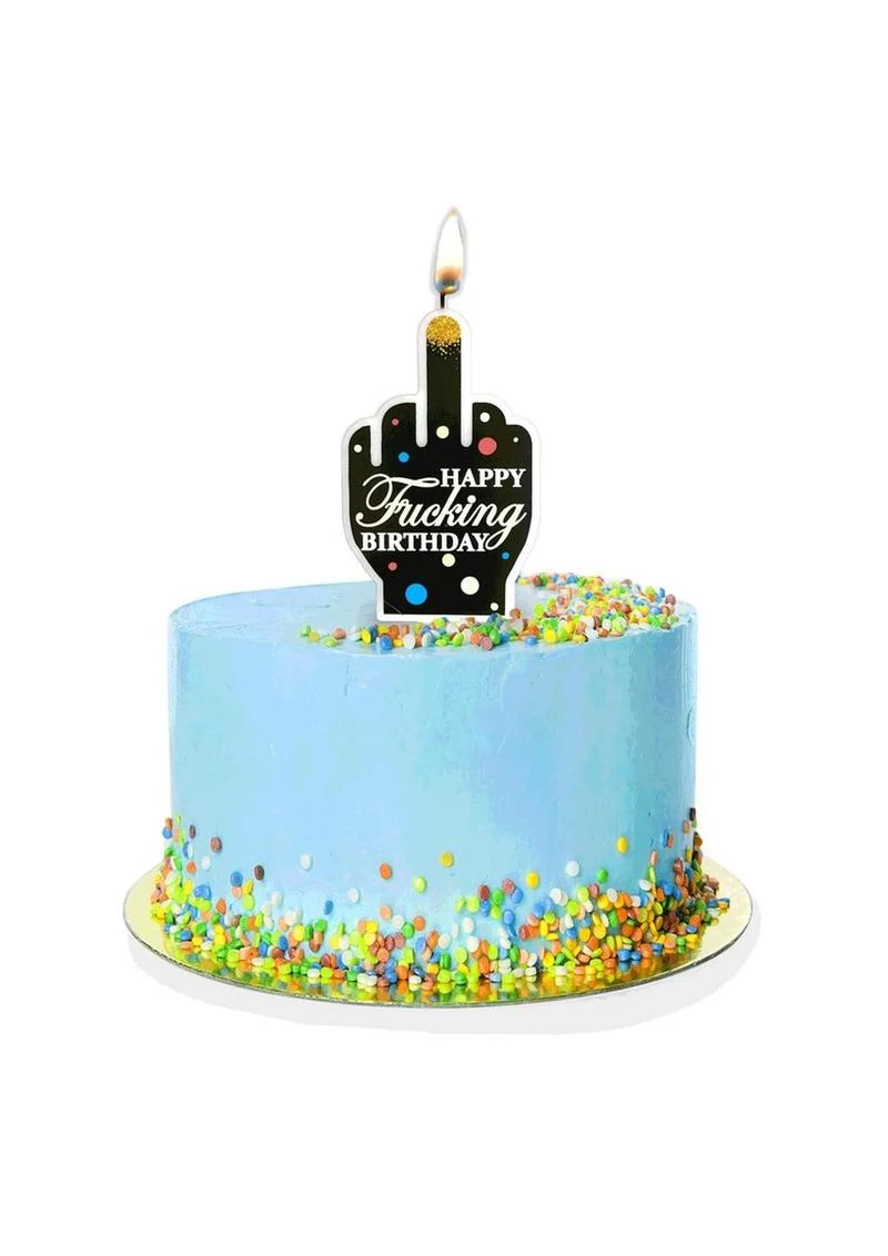 Happy Fucking Birthday FU Finger Candle Cheeky Fun