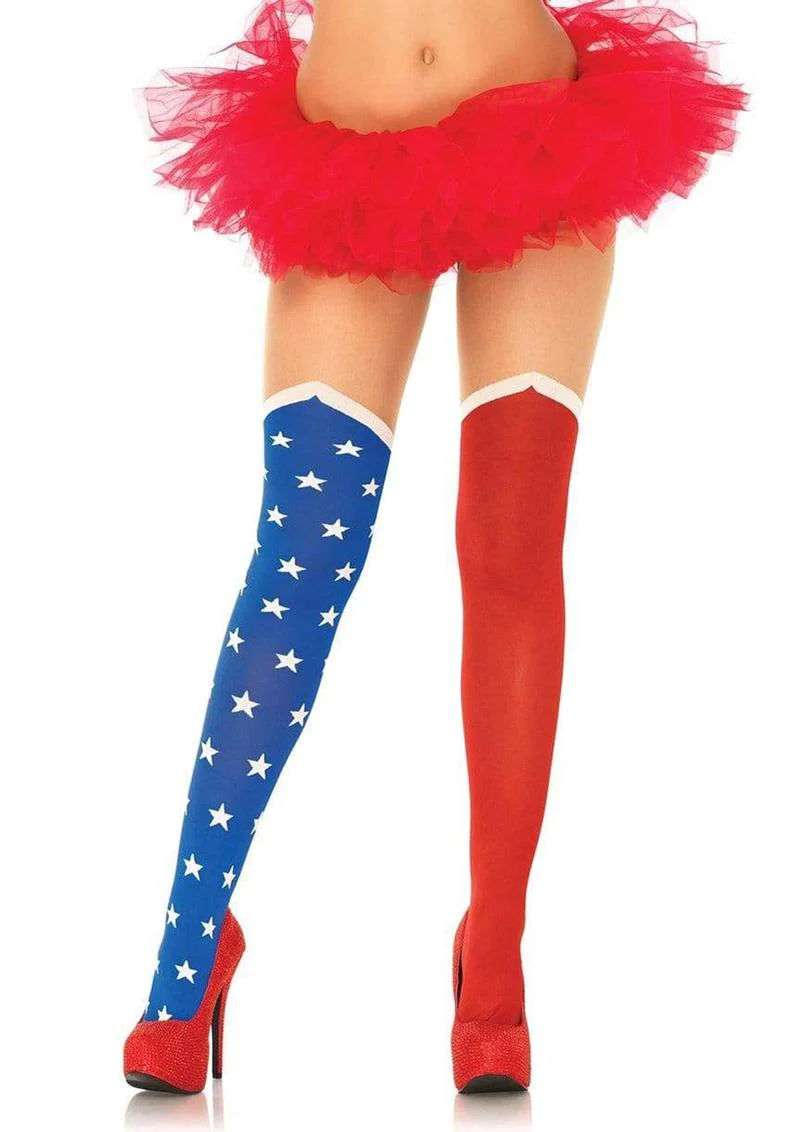 Hero Opaque Tights with Sheer Thigh