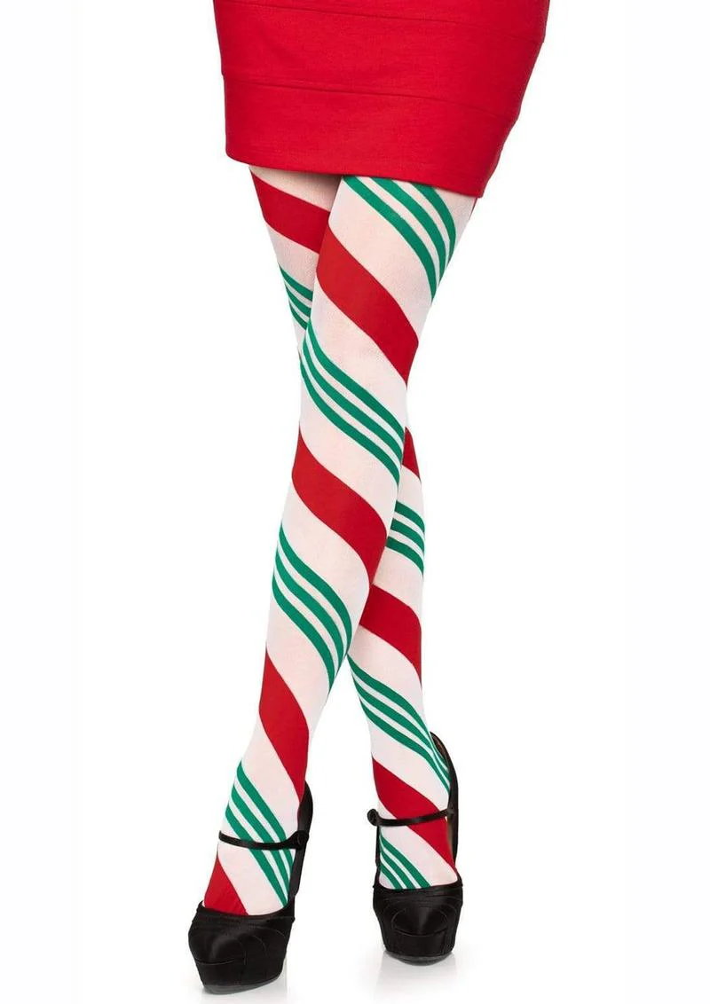 Holiday Ribbon Striped Tights