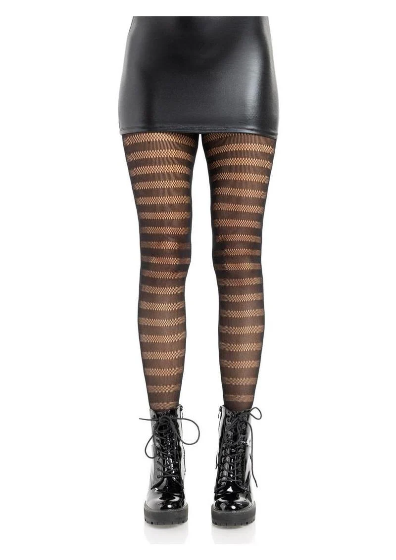 Horizontal Striped Net Tights