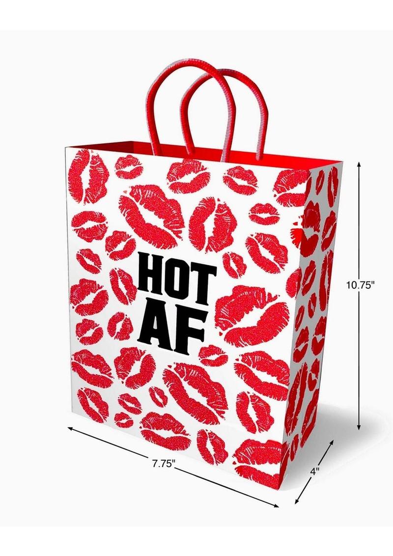 Hot AF Gift Bag with Red Kiss Print Sexy Fun Party And Romance Bag - Image 3