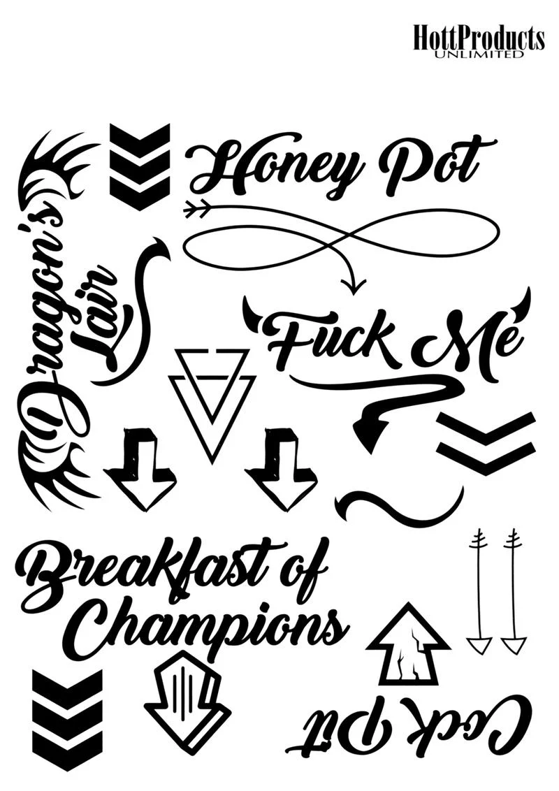 Hott Products Erotic Tattoos Assorted Pack Sexy and Playful Designs