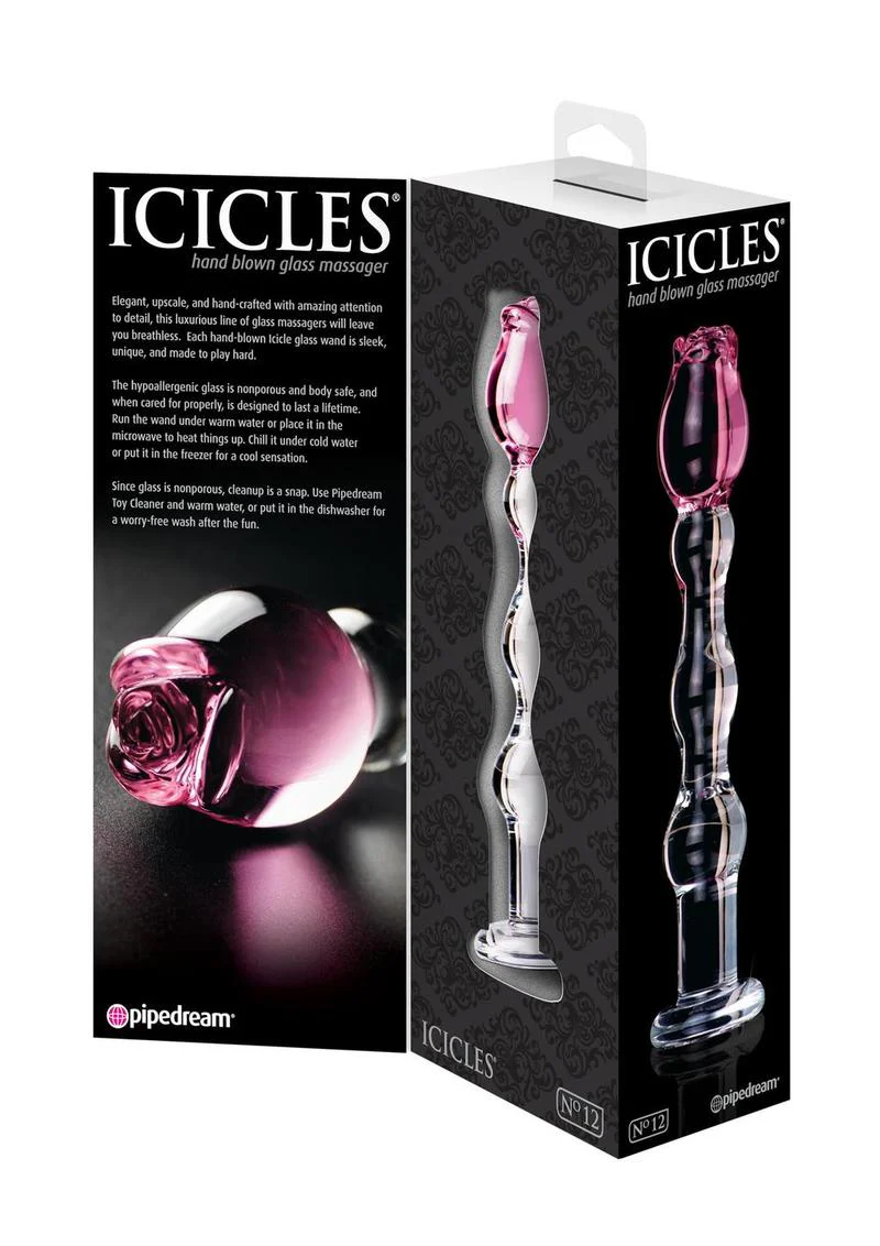 Icicles Ergonomic Shape And Hand Blown Glass Massager - Image 3