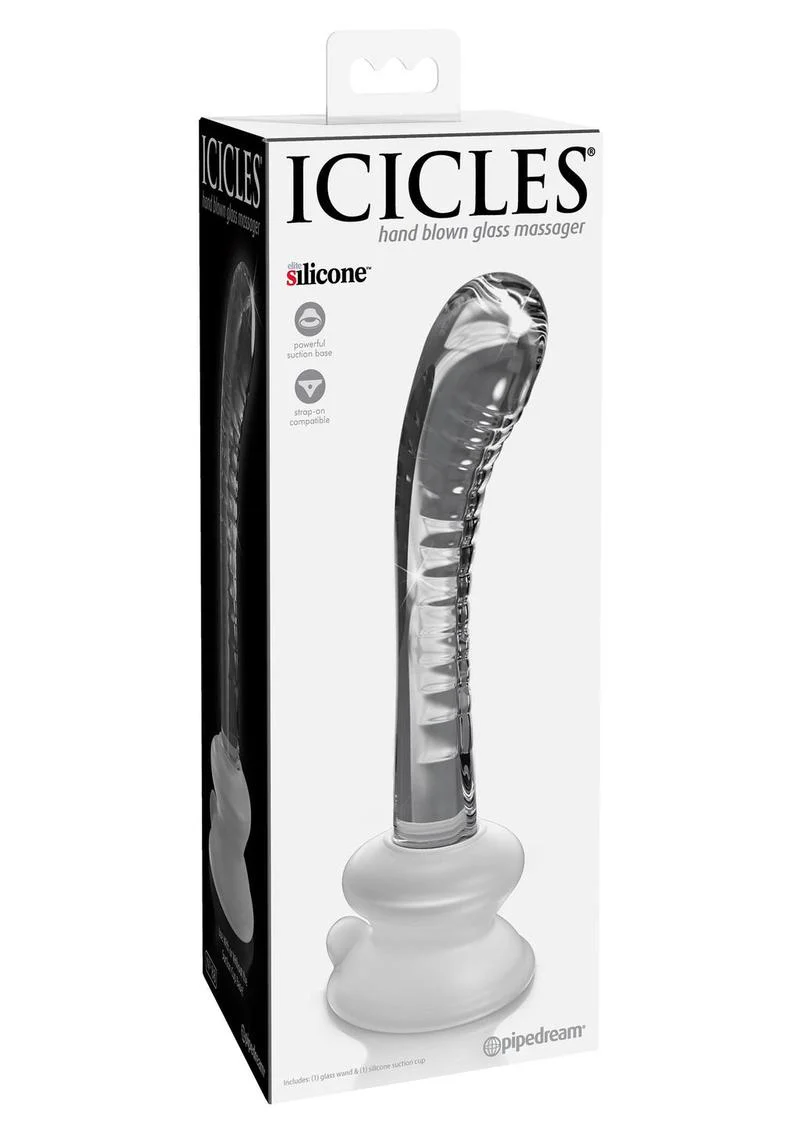 Icicles Hand Blown Glass Massager Bendable G-Spot Wand - Image 3
