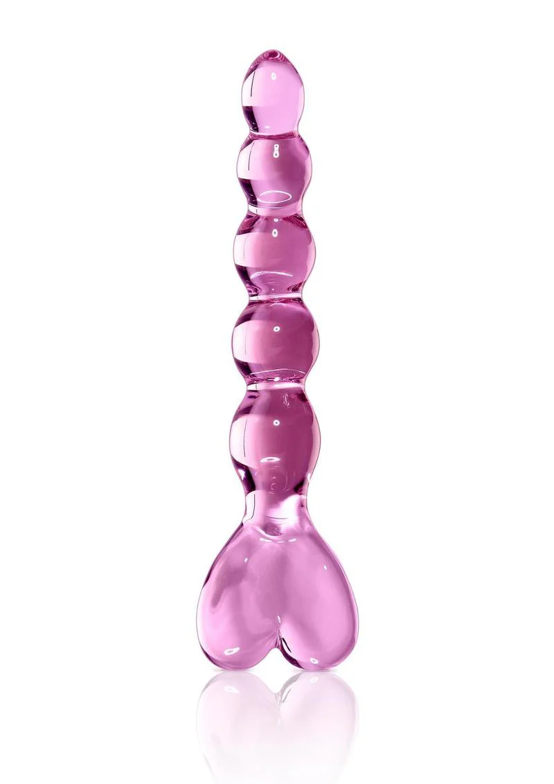 Icicles No. 43 Beaded Pink Glass Massager Elegant Hand-Blown