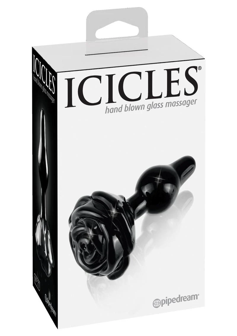 Icicles No. 77 Flower Shaped Comfortable Glass Anal Plug - Image 3