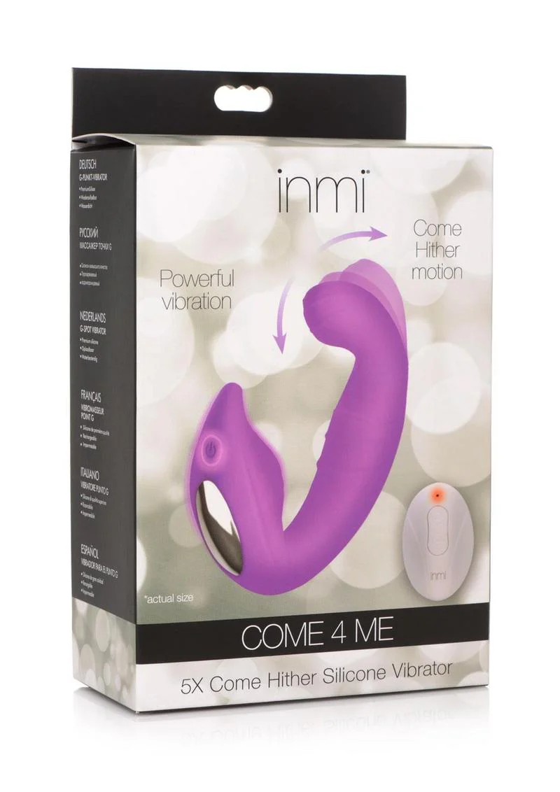 Inmi 5x Come Hither Rechargeable Silicone Vibrator with Remote Control - Image 4