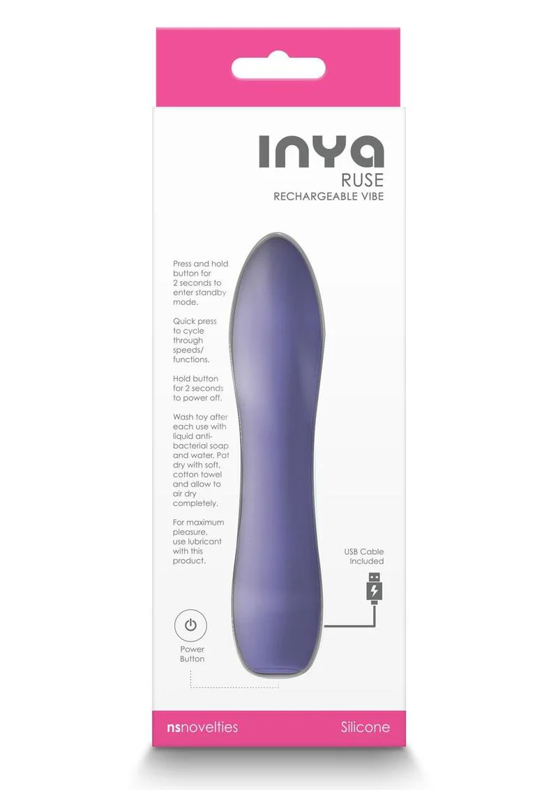 Inya Ruse Rechargeable Silicone Vibrator - Lavender - Image 3