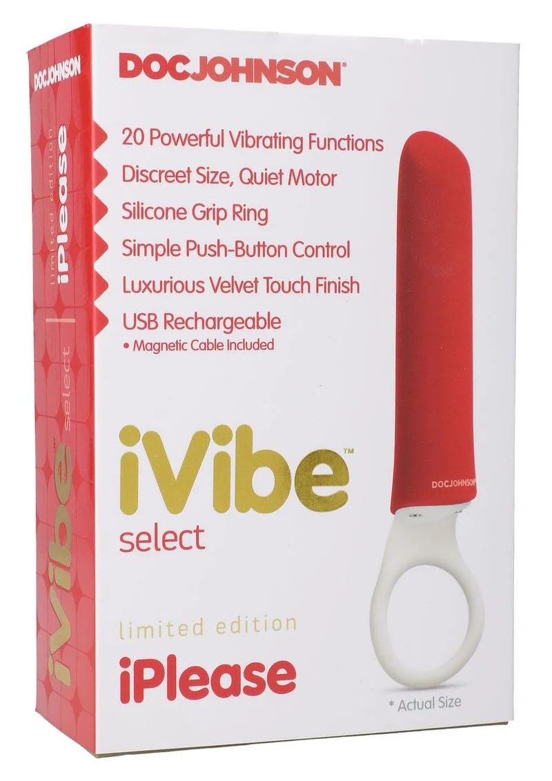 iVibe Select iPlease Limited Edition Red Rechargeable Mini Vibrator - Image 3