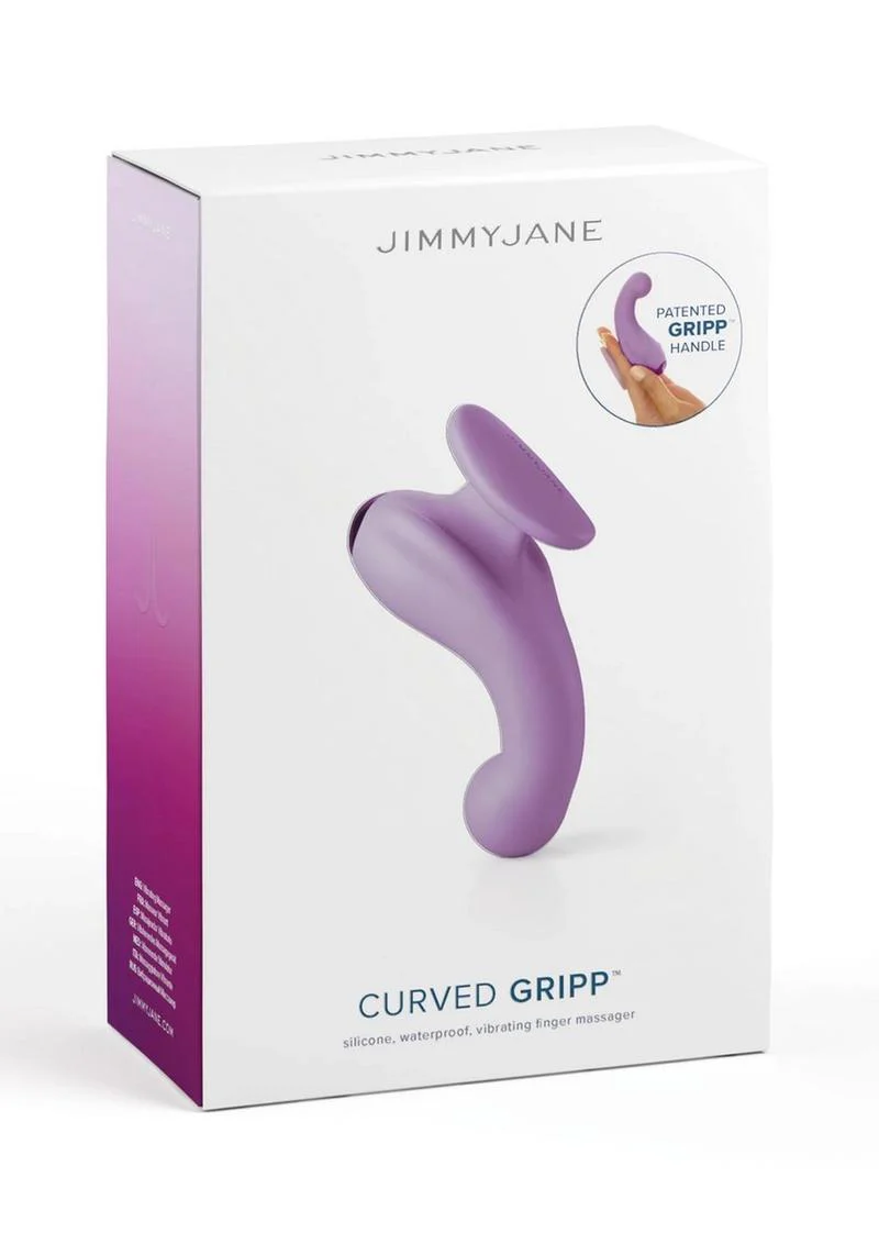Jimmyjane Curved Gripp Rechargeable Purple Silicone Finger Massager - Image 4
