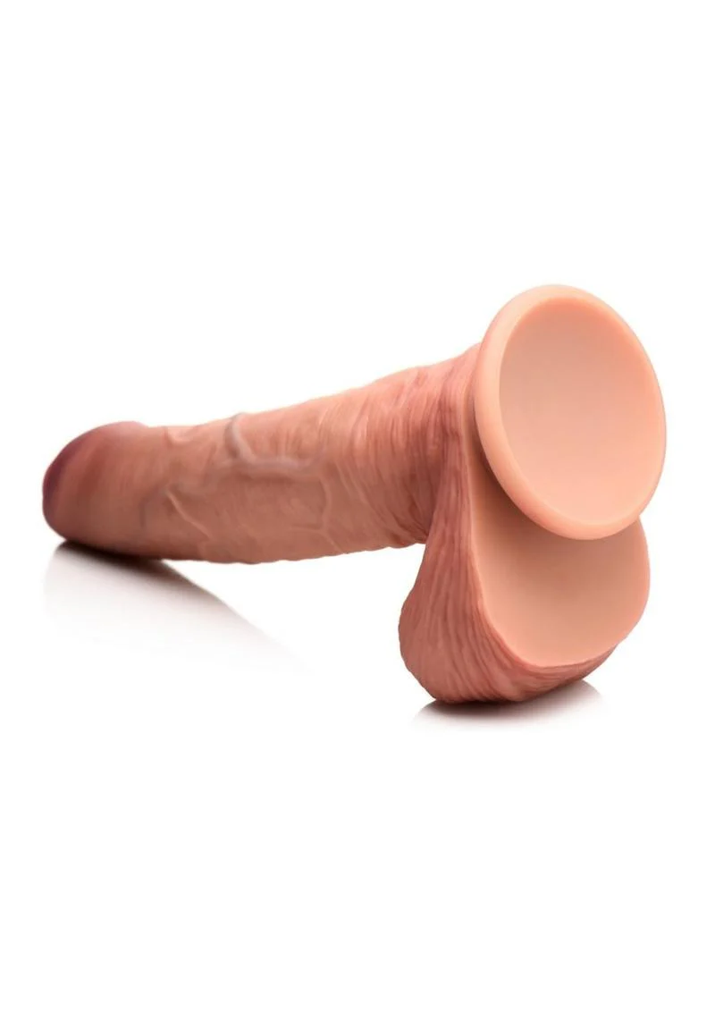 Jock Dual Density 9.8 Inch Uncut Silicone Dildo with Balls - Image 4