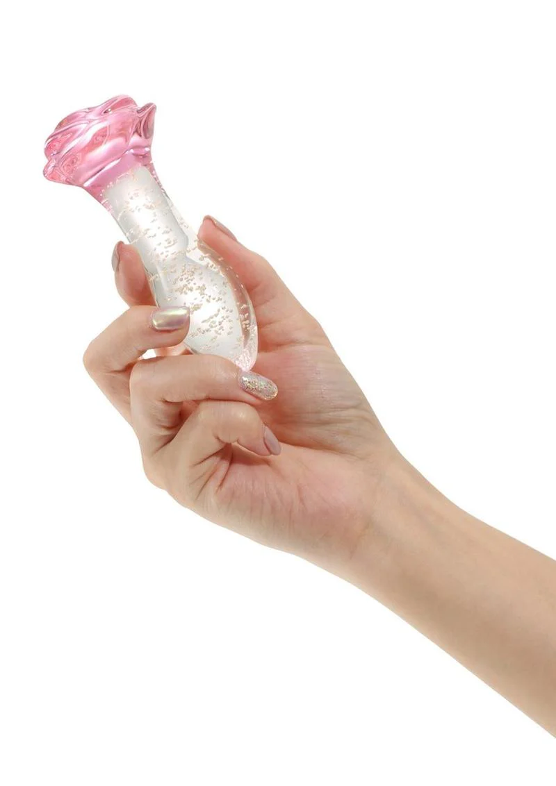 Juicy Glass Rose Glow In The Dark Butt Plug - Image 3
