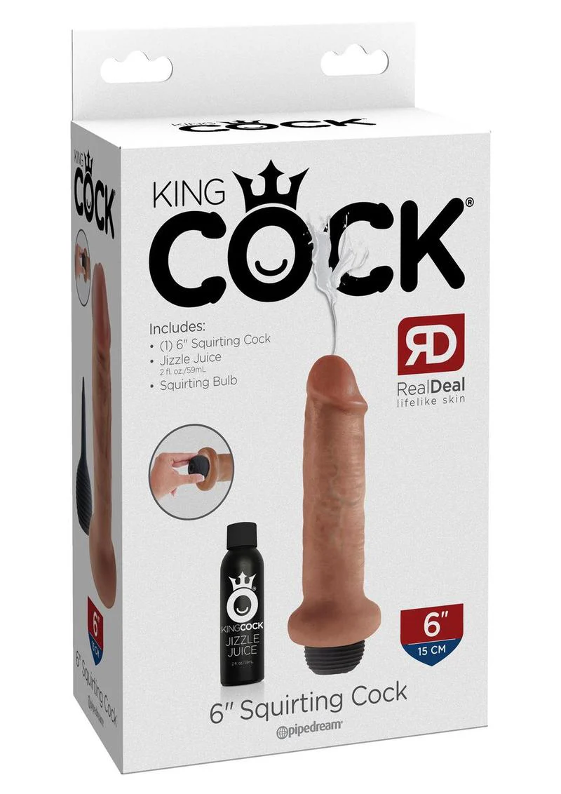 King Cock 6-Inch Squirting Dildo Kit Caramel - Image 9
