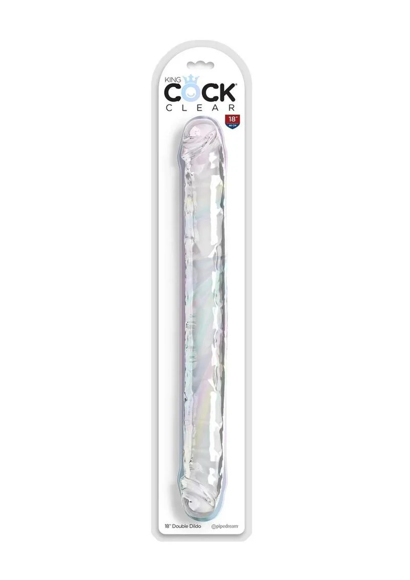 King Cock Clear Double Dildo 18 Inch Flexible Transparent Design - Image 4