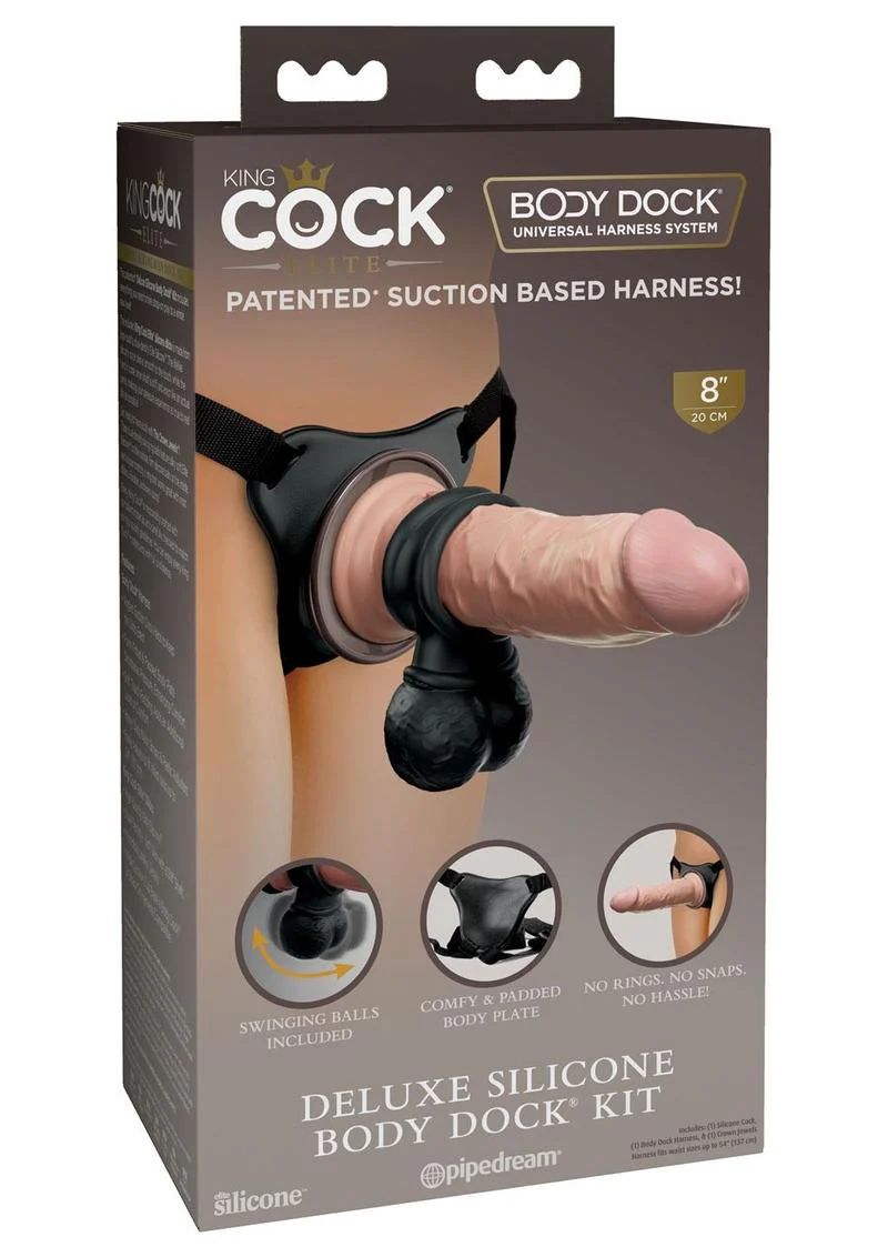 King Cock Deluxe Body Dock Strap-On Kit with Swinging Crown Jewels Dildo - Image 4