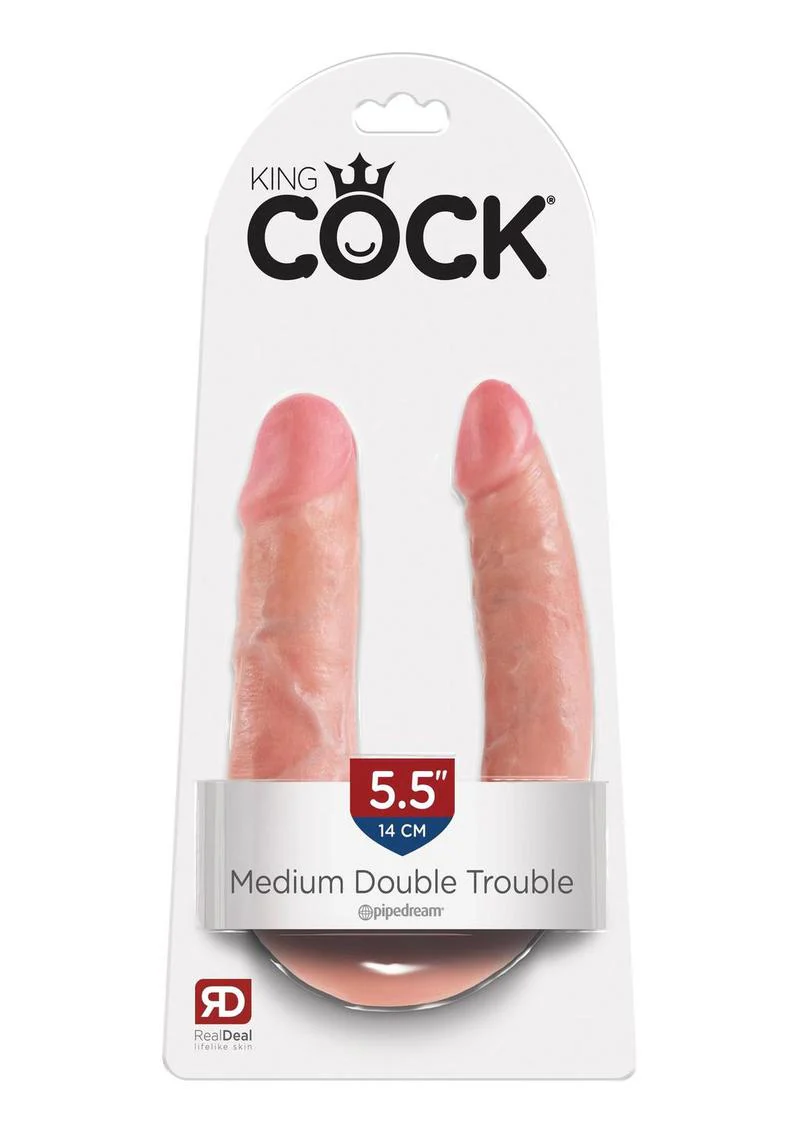 King Cock Medium Double Trouble U-Shaped Dildo 5.5 Inch - Image 3
