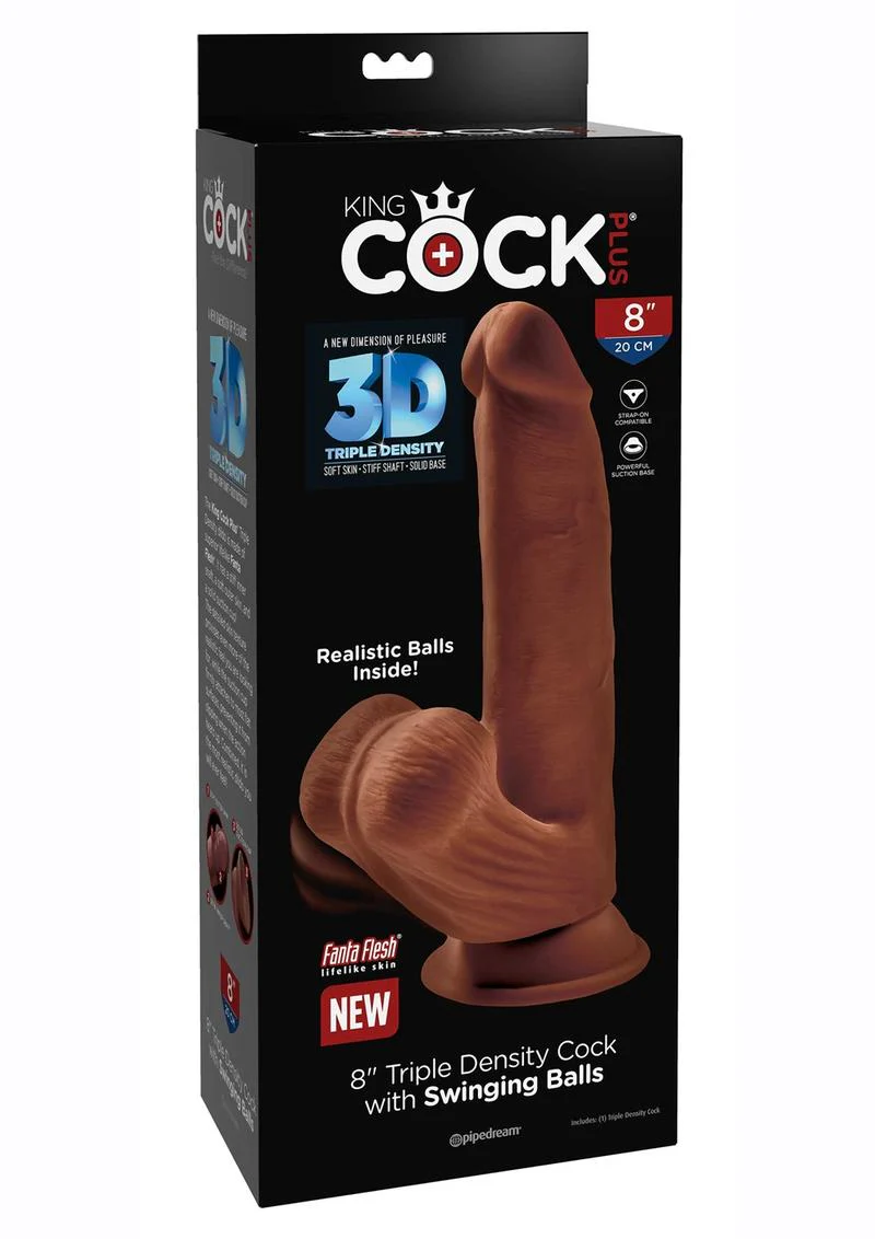 King Cock Plus Triple Density Dildo with Swinging Balls - Image 5