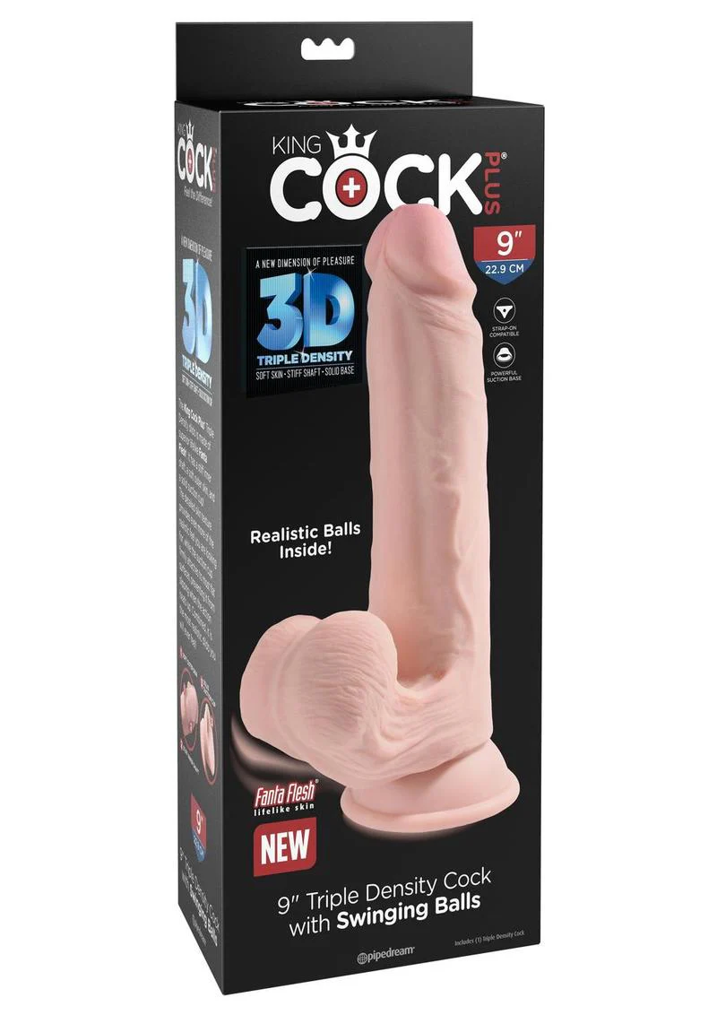 King Cock Plus Triple Density Realistic Dildo with Swinging Balls - Image 11
