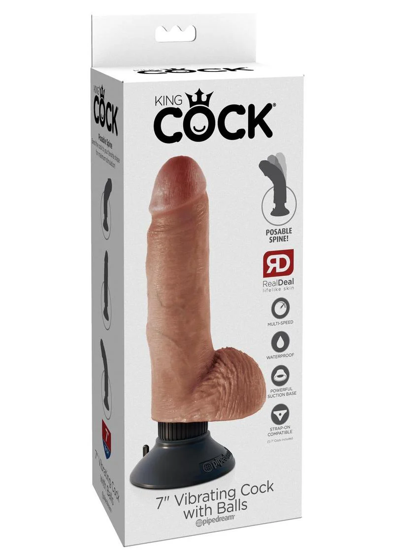 King Cock Vibrating Dildo with Balls And Suction Base - Image 24