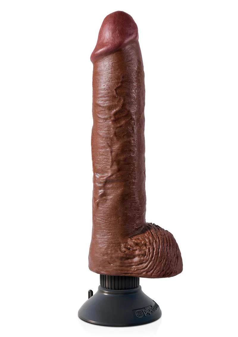 King Cock Vibrating Dildo with Balls And Suction Base - Image 4