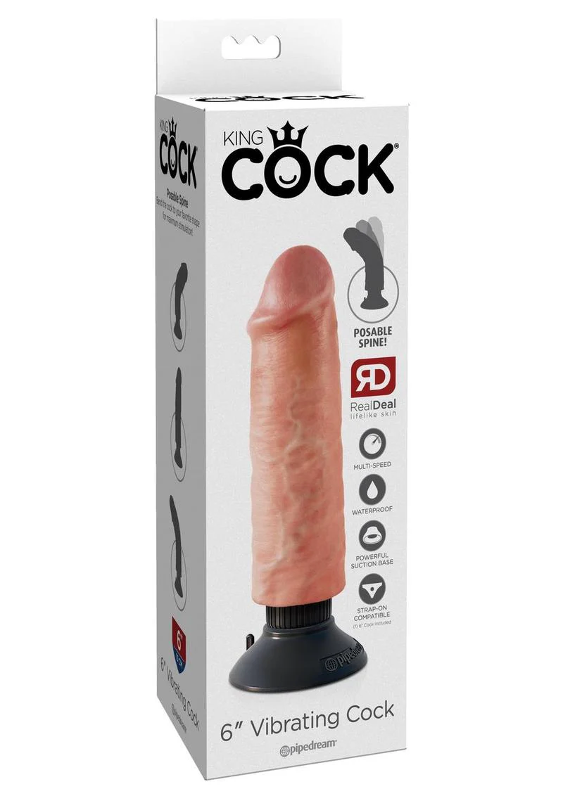 King Cock Vibrating Dildo with Suction Base RealDeal Lifelike Skin - Image 24