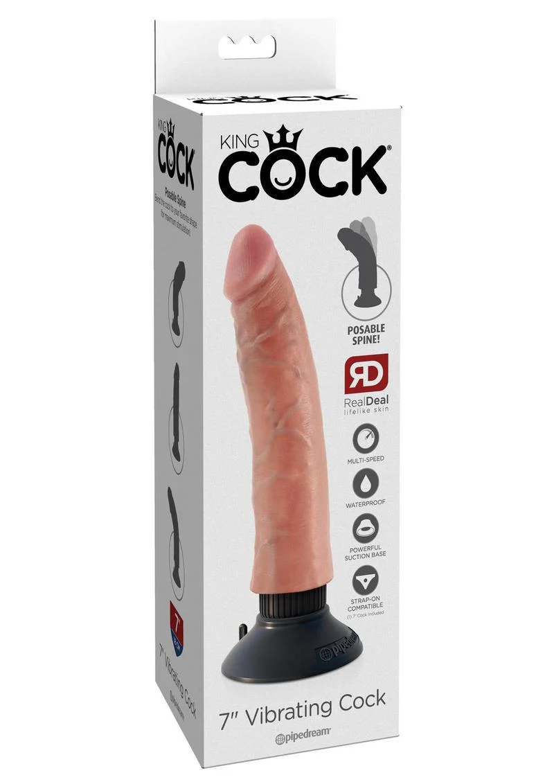 King Cock Vibrating Dildo with Suction Base RealDeal Lifelike Skin - Image 26