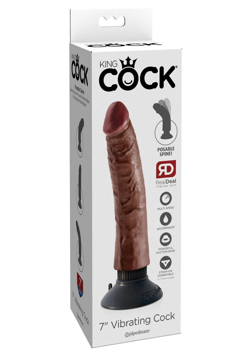 King Cock Vibrating Dildo with Suction Base RealDeal Lifelike Skin - Image 27