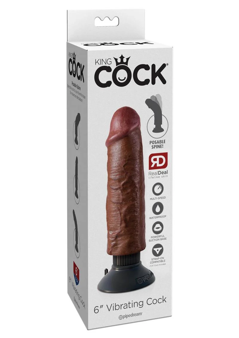 King Cock Vibrating Realistic Dildo With Suction Base - Image 5