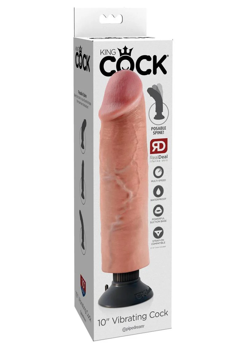King Cock Vibrating Realistic Dildo With Suction Base - Image 6